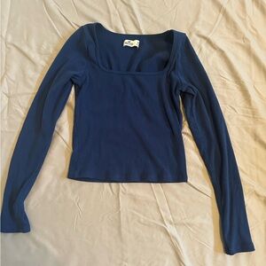 Women's Navy Long Sleeve Top